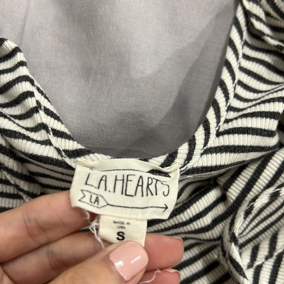 LA Hearts Striped spaghetti strap romper - Picture 3 of 4